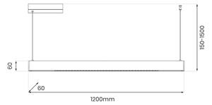 LED Lustr na lanku LINEA LED/36W/230V 3000/4000/5700K CRI 90 bílá