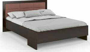 Zvýšená postel s čalouněným čelem - Kalmar - borovice Čalounění postele: 2306, Odstín moření: Palisander, Rozměr: 140x200