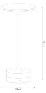 LED Nabíjecí dotyková stolní lampa TAVOLO LED/2,5W/5V 2400 mAh 3000-6000K černá