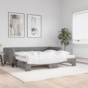Válenda s přistýlkou a matracemi tmavě šedá 90 x 190 cm textil 3196607