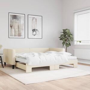 Válenda s přistýlkou a matracemi krémová 90 x 200 cm textil 3196600