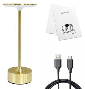 LED Nabíjecí dotyková stolní lampa TAVOLO LED/2,5W/5V 2400 mAh 3000-6000K zlatá
