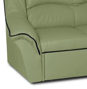 Kožená rohová sedací souprava DUBAJ LUX XL II, levá, pistáciová (K-57)_černá (K-70)