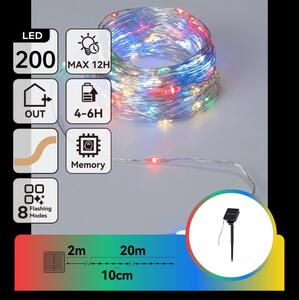 Aigostar - LED Solární řetěz 200xLED/8 funkcí 22m IP65 multicolor 800 mAh
