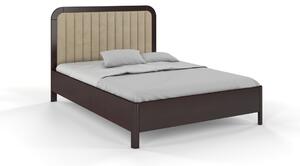 Zvýšená postel s čalouněným čelem - Modena - borovice Čalounění postele: 2303, Odstín moření: Palisander, Rozměr: 120x200