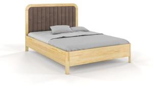 Zvýšená postel s čalouněným čelem - Modena - borovice Čalounění postele: 2306, Odstín moření: Borovice přírodní, Rozměr: 120x200