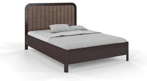 Zvýšená postel s čalouněným čelem - Modena - borovice Čalounění postele: 2306, Odstín moření: Palisander, Rozměr: 120x200