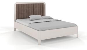 Zvýšená postel s čalouněným čelem - Modena - borovice Čalounění postele: 2306, Odstín moření: Bílá, Rozměr: 120x200