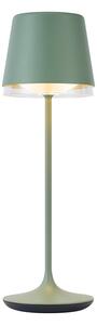 Stolní lampa zelená vč. LED IP65 dobíjecí s nabíjecí stanicí - Bass