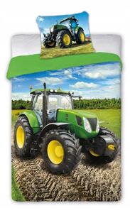 Sada povlečení Faro zelená 160x200 cm traktor