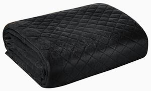 Sametový přehoz na postel Luiz3 černý new Černá 70x160 cm