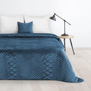 Sametový přehoz na postel Luiz3 modrý new Modrá 200x220 cm