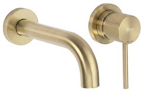Podomítková vanová baterie Rea Lungo Stripe Brush Gold