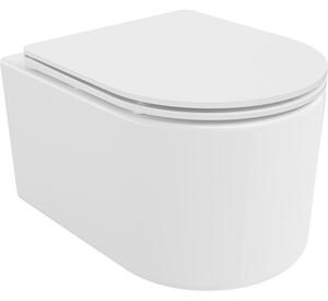 Mexen Sofia WC mísa Rimless s pomalu zavíratelným tenkým prkénkem, duroplast, bílý lesk - 30540300