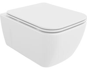 Mexen Margo WC mísa Rimless s pomalu zavírajícím slim duroplastovým sedátkem, bílý lesk - 30420900