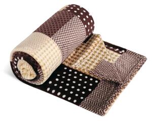 Bellatex Přikrývka Kemping PLUS 150x200 cm Kostka Hnědá,Béžová