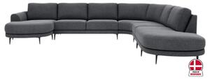 Sedací souprava DUNA ve tvaru U, pravá, šedá (matrix-17-dark grey)