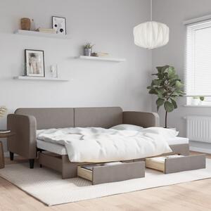 Válenda s přistýlkou a zásuvkami taupe 80 x 200 cm textil 3196850