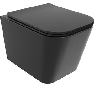 Mexen Teo mísa WC Rimless s deskou pomalu spouštějící slim, duroplast, černá mat - 30850685