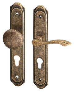 AC-T servis ACT dveřní klika RUSTIK OV (patina bronz) Provedení: BB (pro pokojový klíč), Rozteč: 72 mm