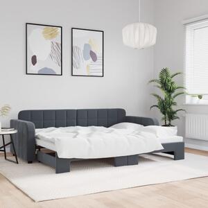 Válenda s přistýlkou tmavě šedá 80 x 200 cm samet 3196923