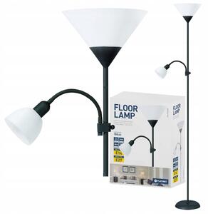 Stojací lampa PLATINET černá 180 cm, patice E27/E14, 2 světelné body