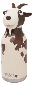Termoláhev Lahev Na Pití pro děti s brčkem Asobu Termos Koza 460 ml