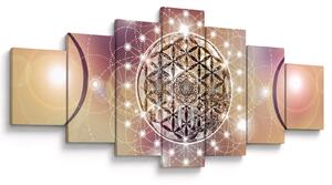 Obraz - Mandala s elementy (210x100 cm)