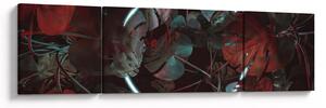 Obraz - Neonový kruh mezi palmami (170x50 cm)