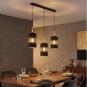 LED Lustr na lanku BOGART 3xE27/15W/230V černá/zlatá