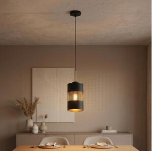 LED Lustr na lanku BOGART 1xE27/15W/230V černá/zlatá