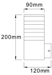 Venkovní nástěnné svítidlo TEKSAS 1xE27/12W/230V IP44 antracit