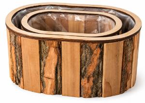 Truhlík dřevo 21x15x11 cm s igelitem na osázení