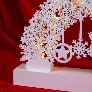 Goleto Vánoční dřevěný svícen 6 LED | teplá bílá
