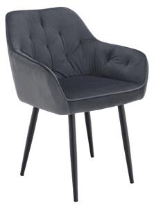 KONDELA Designové křeslo, šedá Velvet látka, VERIO