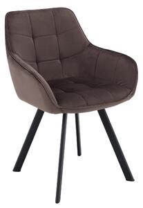 KONDELA Designové křeslo, šedohnědá Velvet/černá, PETIN