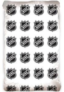 Hokejové prostěradlo na jednolůžko National Hockey League - NHL - biele - 90 x 200 + 25 cm