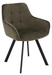 KONDELA Designové křeslo, zelená Velvet/černá, PETIN