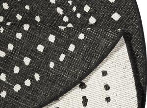 Kusový koberec Twin-Wendeteppiche 103109 schwarz creme 200x200 cm