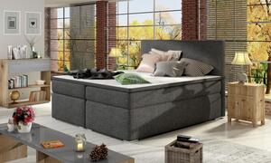 Postel Boxspring Divalia 200x180, tm. šedá (látka - bd 01)