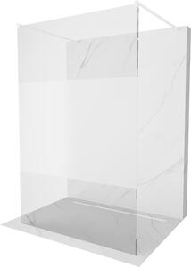 Mexen Kioto, průchozí sprchová zástěna 100 x 200 cm, 8mm čiré sklo/námraza, 2x bílá stabilizační rozpěra, 800-100-002-20-35
