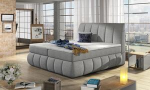 Postel Boxspring Vincenzia 200x180, sv. šedá (látka - bvi 06)