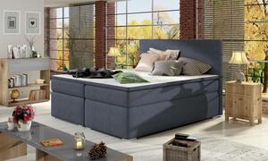 Postel Boxspring Divalia 200x180, modro-šedá (látka - bd 09)