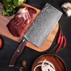 KnifeBoss damaškový nůž Cleaver 7" (182 mm) Rose wood VG-10