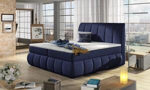 Postel Boxspring Vincenzia 200x180, tm. modrá (látka - bvi 18)