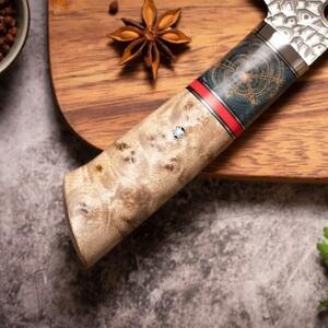 KnifeBoss damaškový nůž Cleaver 7.5" (189 mm) Burl Wood