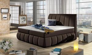 Zlutahala.cz Postel Boxspring Vincenzia 200x180, hnědá (koženka - bvi 12)