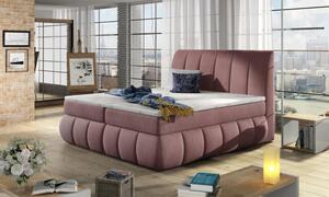 Postel Boxspring Vincenzia 200x180, růžová (Mat Velvet 63 - BVI 17)