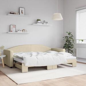 Válenda s přistýlkou krémová 80 x 200 cm textil 3197187