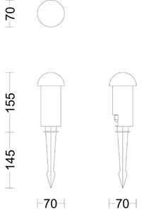 Zahradní sloupkové svítidlo LED 2700K čierna IP44 PHILIPS GardenLink Low Volt Edwina Kit 8720169386990 adaptér, balení 3 ks, kabel